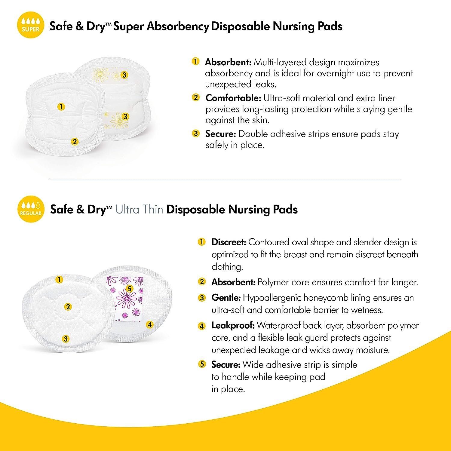 Medela Safe & Dry Ultra Thin Disposable Nursing Pads, 120 Count - Image 3